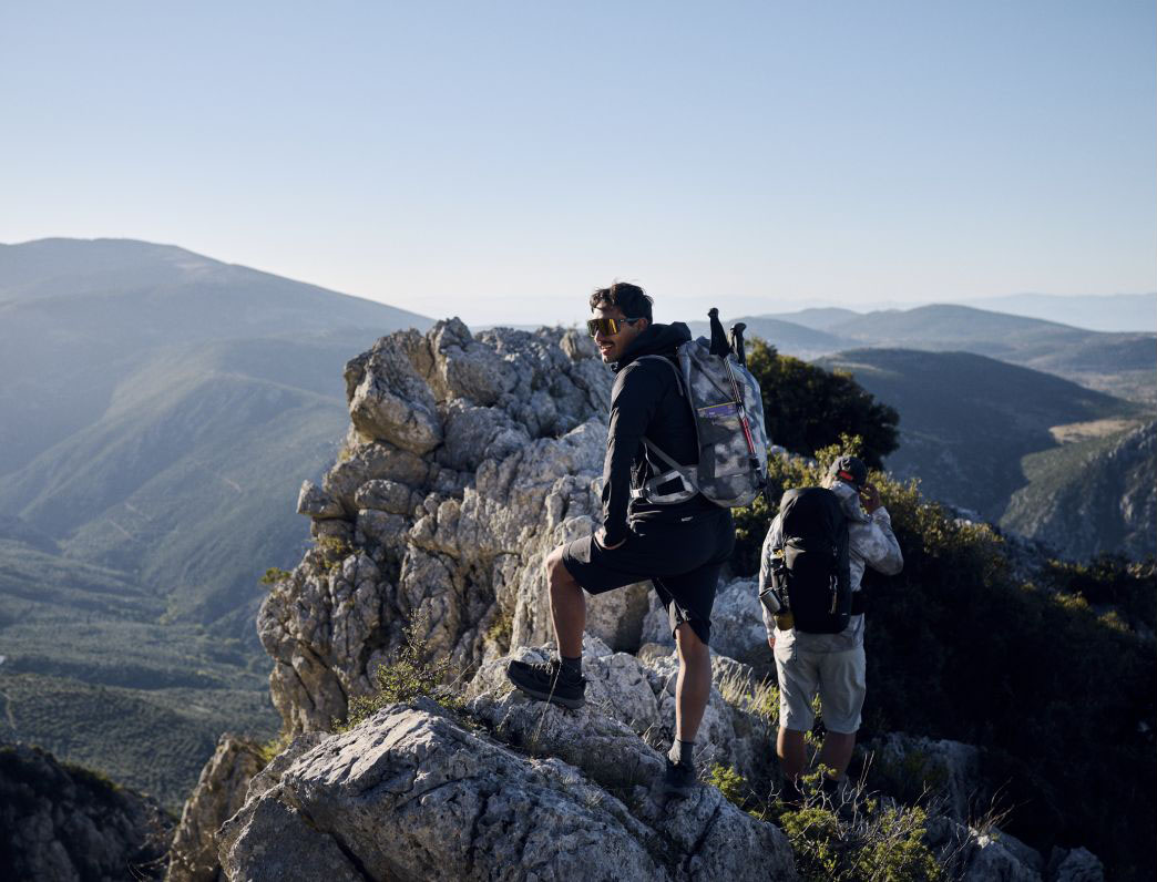 A man hiking